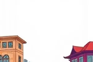 条漫《潮汐记事本》封面，退潮后沙滩上摊开的笔记本
