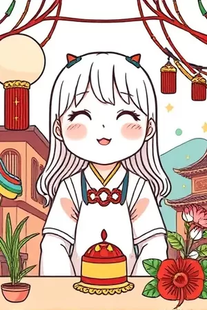 条漫《齿轮与蒲公英》封面，铜色齿轮缝隙里长出的蒲公英